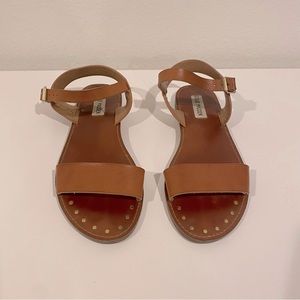 Steve Madden ankle strap brown leather sandals size 7.5